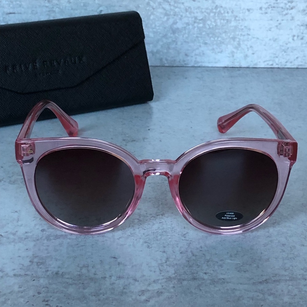 Translucent Pink Round Women's Sunglasses